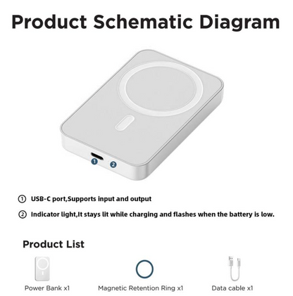 Magnetic Power Bank, Wireless Portable Charger, Fast Charging Magsafe Batter